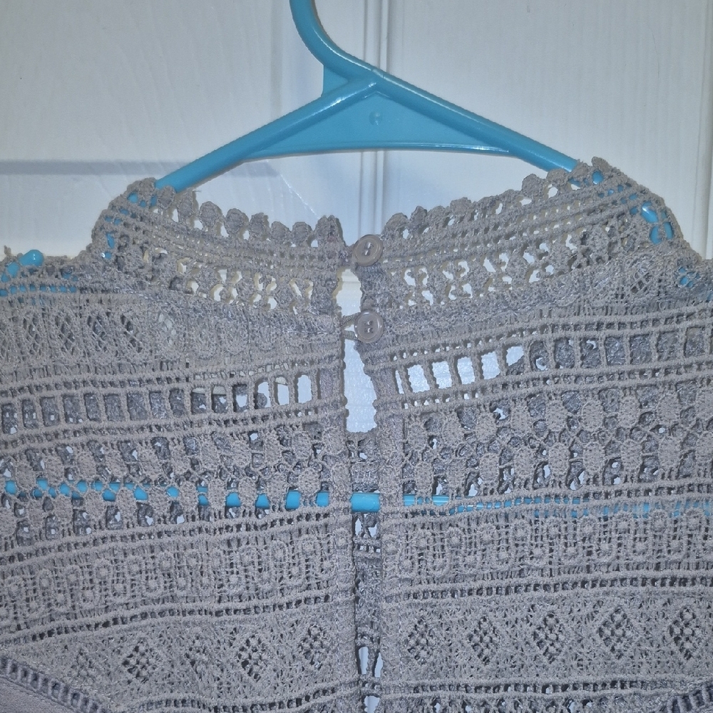 Free People Gray Lace Blouse - Picture 11 of 16